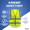 Neiko High Visibility Safety Vest ANSI Class 2, 9 Pockets, Neon Yellow, Small (S) 54050A - alternate 2