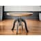 Homeroots 36" Brown And Black Rounded Solid Wood And Steel Pedestal Base Dining Table 518610 - alternate 2