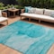 Homeroots 10' X 14' Teal Abstract Washable Non Skid Indoor Outdoor Area Rug 559783 - alternate 1