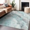 Homeroots 10' X 14' Teal Blue And Silver Abstract Washable Indoor Outdoor Area Rug 618441 - alternate 2