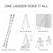 Edendirect 22 ft. Multi-Position Extension Aluminium Ladder with Wheels, A-Frame 300 lb. Weight Rating ED-W2529P201199 - alternate 2