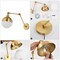 Jonathan Y Alba 8" 1-Light Modern Industrial Adjustable Swing Arm Metal Frosted Glass Globe LED Sconce, Brass Go JYL9931A - alternate 2