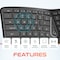 Delton Wireless Ergonomic Keyboard -  Black KB250 - alternate 2