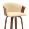 Armen Living Diana 30in Swivel Walnut Wood Bar Stool in Cream Faux Leather LCDIBAWACR30 - alternate 2