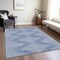 Homeroots 9' X 12' Denim Blue And Ivory Geometric Washable Indoor Outdoor Area Rug 598554 - alternate 3
