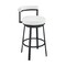 Armen Living Neura Swivel Counter or Bar Stool in Cloud Finish with White Faux Leather 840254333536 - alternate 1