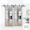 Sartodoors Slab Barn Door Panel Clear Glass, Lucia 2366 White Silk and Aluminum Strips, Sturdy Finished Doors LUCIA2366S-WS-24 x 84 - alternate 2