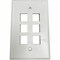 Eaton Tripp Lite Series Safe-IT 6-Port Single-Gang Keystone Wall Plate, Antibacterial, Ivory Matte, TAA N042AB-006-IVM - alternate 1
