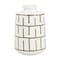 Homeroots 9" Ivory And Gold Geometric Round Ceramic Table Vase 574210 - alternate 2