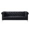 Homeroots 85" Black Faux Leather Manufactured Wood Sofa 543960 - alternate 2