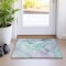 Homeroots 2' X 3' Blue and Gray Abstract Washable Non Skid Indoor Outdoor Area Rug 559352 - alternate 2