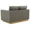 Leisuremod Nervo Upholstered Leather Loveseat with Gold Frame, Grey NS55GR-L - alternate 2