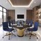 Leisuremod Harris Faux Leather Office Chair with Gold Frame, Navy Blue HOG19BUL - alternate 2