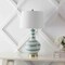 Jonathan Y Tucker 30.5 in. Striped Ceramic/Metal LED Table Lamp, Green/White JYL3054A - alternate 2