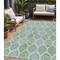 Homeroots 5' X 8' Sage Ivory And Teal Blue Floral Medallion Washable Indoor Outdoor Area Rug 614630 - alternate 1