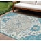 Homeroots 9' X 12' Teal Blue Green And Ivory Oriental Washable Indoor Outdoor Area Rug 596648 - alternate 1