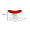 Homeroots 21" Red and White Wool And Fiberglass Contempo Footstool Ottoman 520802 - alternate 2
