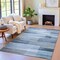 Homeroots 5' X 8' Denim Blue And Ivory Striped Washable Indoor Outdoor Area Rug 630982 - alternate 2