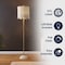 Jonathan Y Joel 63.5" Coastal Bohemian Scallop Shade Rattan/Metal LED Floor Lamp w/ Pull Chain, White/Brass Gold JYL1153B - alternate 2