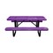 Leisure Craft 6' Standard Picnic Table, Perforated Metal, Portable, Purple T6XPP-PERF-PURPLE - alternate 2
