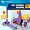 Outdoorcruiser Outdoor Cruiser 3-Wheel Kids Scooter, Lean-to-Steer, LED Wheels, Adjustable, Purple, Ages 3-8 OCKSPUR - alternate 2