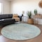 Homeroots 8' Sky Blue And Blush Round Medallion Washable Indoor Outdoor Area Rug 615742 - alternate 2