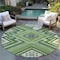 Homeroots 8' Green Ivory And Beige Round Tribal Washable Indoor Outdoor Area Rug 598120 - alternate 3