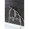 Kingston Brass 7-Inch Adjustable Wall Mount Clawfoot Tub Faucet w/ Knurled Handle and Hand Shower, Brushed Nickel AE8158RKX - alternate 2