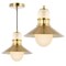 Jonathan Y Colin 9.75" Adjustable Iron/Glass Retro Hurricane LED Pendant, Brass Gold JYL6120A - alternate 4