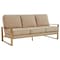 Leisuremod Jefferson Contemporary Velvet Sofa with Gold Frame, Beige JAG77BG - alternate 1