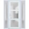 Vdomdoors Front Exterior Prehung FiberGlass Door Frosted Glass / Manux 8552 White Silk / 2 Sidelight and Tran MANUX8552EXD-WS-W12+30+12 x H80+14-LH - alternate 1