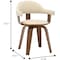 Leisuremod Modern Wooden Dining Chair, Walnut Color Frame in Cream, Brivo Collection BC22CR - alternate 2