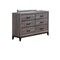 Homeroots 58" Gray Solid and Manufactured Wood Six Drawer Double Dresser 478651 - alternate 3