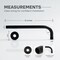 Supplygiant 12 in Shower Arm 90 Deg Stainless Steel Rain Shower Head Extension Arm, Flange, Matte Black Finish 74-TB34BG-NC - alternate 2