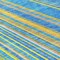 Homeroots 8' Denim Blue Sky Blue And Gold Round Striped Washable Indoor Outdoor Area Rug 614973 - alternate 2