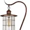 Homeroots 60" Rusted Traditional Shaped Floor Lamp With Rust Transparent Glass Drum Shade 526266 - alternate 2