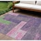 Homeroots 9' X 12' Purple Green And Pink Geometric Washable Indoor Outdoor Area Rug 612446 - alternate 1