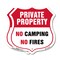 Signmission Private Property Shield Sign No Camping, 18 inch X 18 inch, Plastic Sign, 2PK SHI-P-2PACK-18-441 - alternate 1