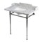 Kingston Brass 36-Inch Carrara Marble Console Sink with Stainless Steel Legs, 8-Inch, 3-Hole KMS36227M8SQ1 - alternate 1