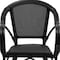 Homeroots Set of Two Black Upholstery Partially Open Back Dining Arm Chairs 653937 - alternate 3