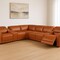 Homeroots Camel Italian Leather Modular L Shaped Eight Piece Corner Sectional With Console 534862 - alternate 1