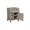 Homeroots 30" Gray Solid Wood Distressed Carved Floral One Drawer Nightstand 569581 - alternate 2
