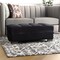 Homeroots 52" Black and Brown Microfiber Tufted Storage Ottoman 608898 - alternate 1