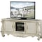Homeroots 74in Off White Wood And Glass Carved Scrollwork Entertainment Center 347486 - alternate 1