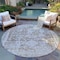 Homeroots 8' Chocolate Round Oriental Washable Indoor Outdoor Area Rug 607598 - alternate 2