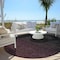 Homeroots 8' Merlot And Charcoal Round Abstract Washable Indoor Outdoor Area Rug 588950 - alternate 2
