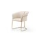 Homeroots Beige and Gold Faux Leather and Metal Partially Open Back Dining Arm Chair 719093 - alternate 2