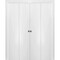 Sartodoors Sliding Closet Double Bi-fold Doors, Planum 0010 White Silk, Sturdy Tracks Moldings Trims Hardware PLANUM0010DBF-WS-72 x 96 (4* 18x96) - alternate 1