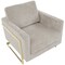 Leisuremod Lincoln Boucle Fabric Accent Armchair, Gold Stainless Steel Frame & Removable Back Cushion, Grey LA31-B-GR - alternate 2