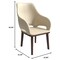 Leisuremod Vivara Collection Modern Dining Chair in Off White, 2PK VC23W2 - alternate 3